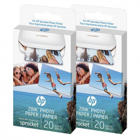 HP ZINK Photo Paper for HP Sprocket Mini Printer Size 2″ x 3″ Sticky Backed – 40 Sheet Pack
