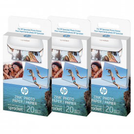HP ZINK Photo Paper for HP Sprocket Mini Printer Size 2″ x 3″ Sticky Backed – 60 Sheet Pack